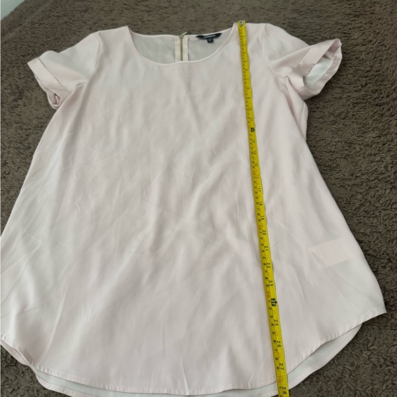 2 FOR $20 Express Light Pink Satin Tunic Top Blouse Short Sleeve M NEW - Picture 6 of 6